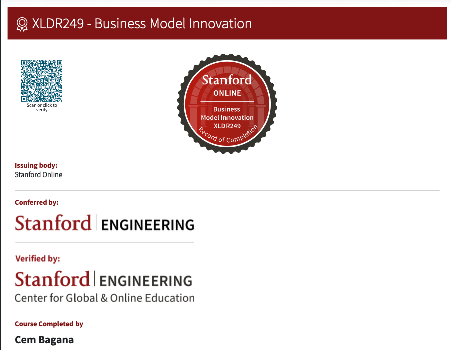 Zertifikat: Business Model Innovation